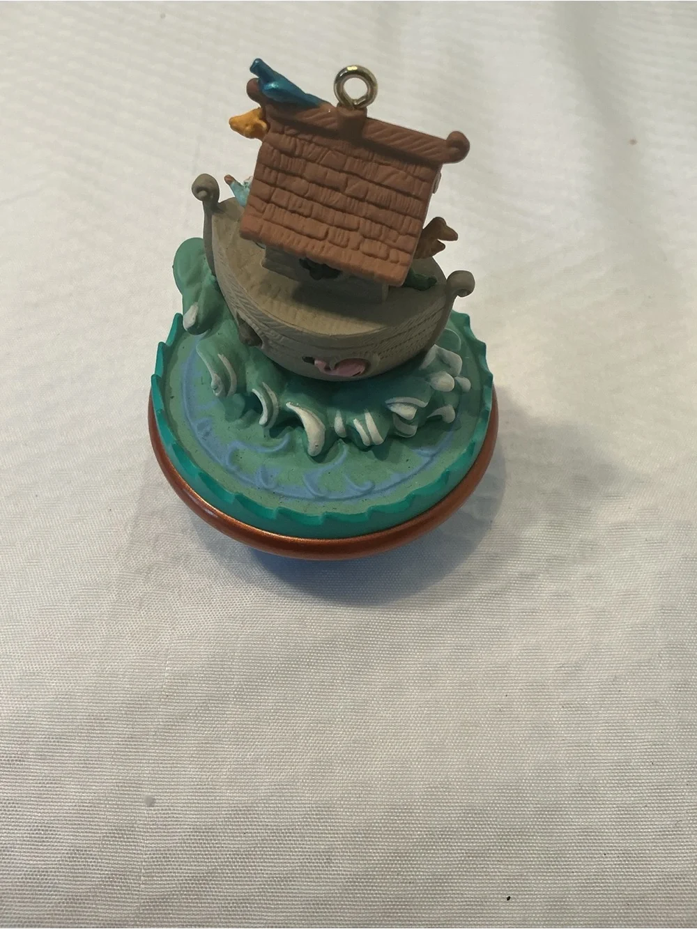 Noah's Ark Holiday Ornament in Blue and Brown vintage 1996